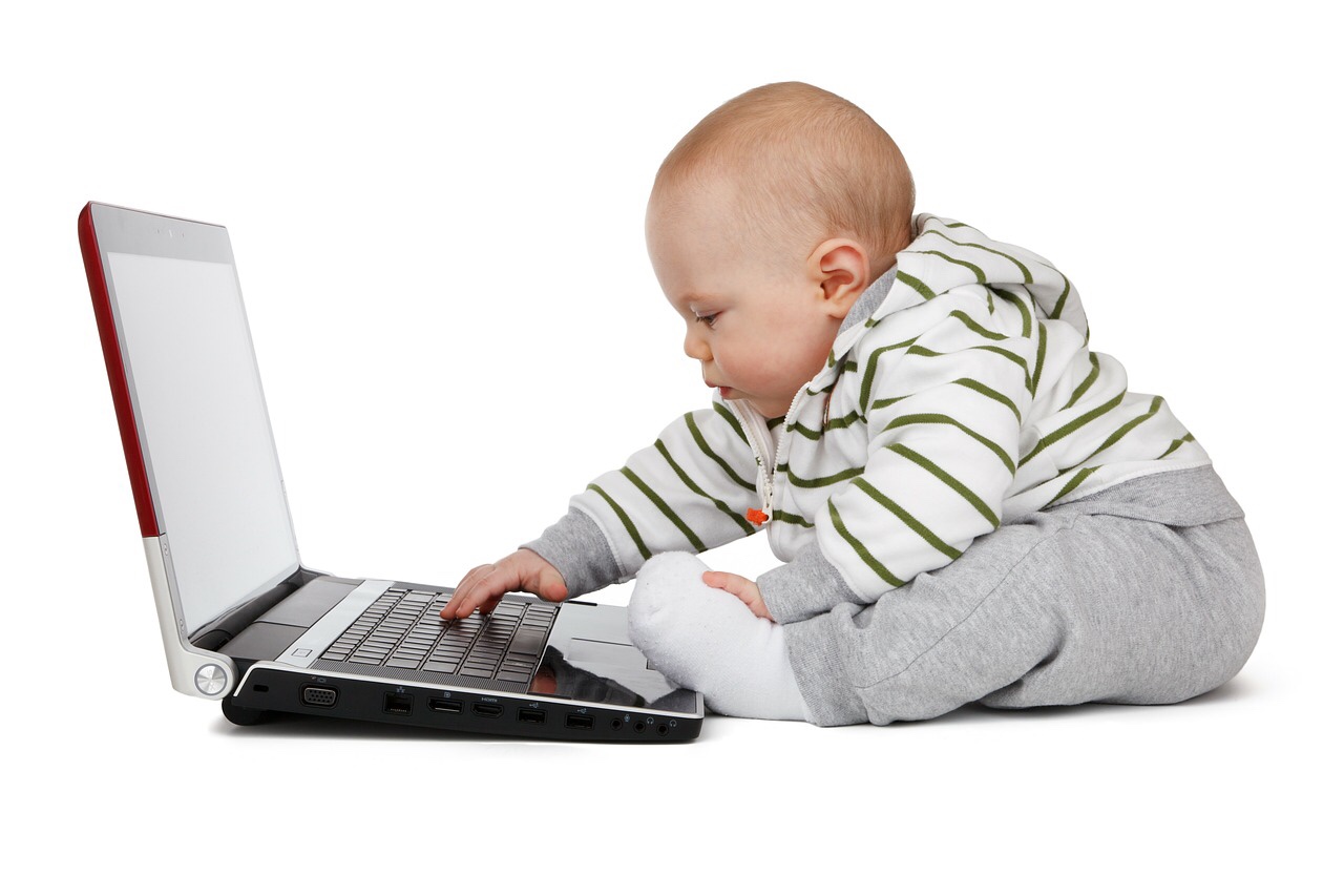 Baby at computer