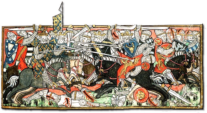 Illustration of battle, dated 1325-1335, author unknown