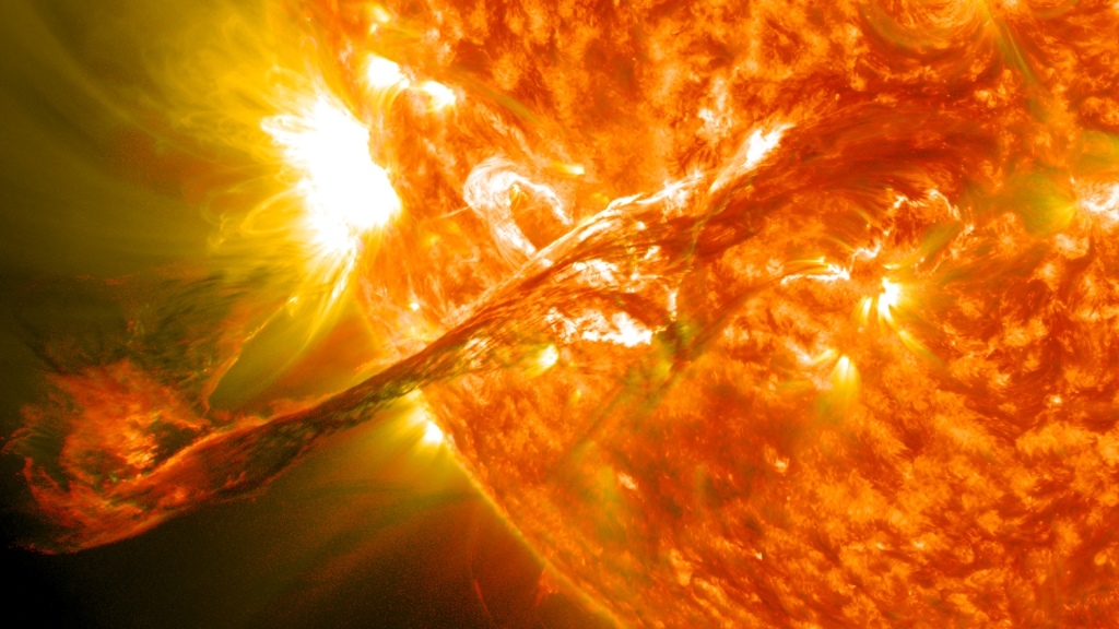Coronal Mass Ejection coming out of the sun on August 31st, 2012.